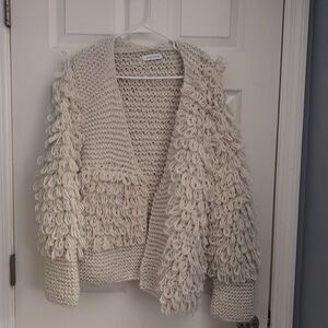 Justfab Shaggy Loop Sweater Cardigan size M NWT